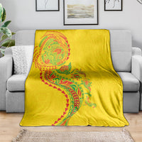 Hawaiian Kakau Tribal Sea Animals Tattoos Blanket Kanaka Maoli Flag Color Inspired LT03 - Polynesian Pride
