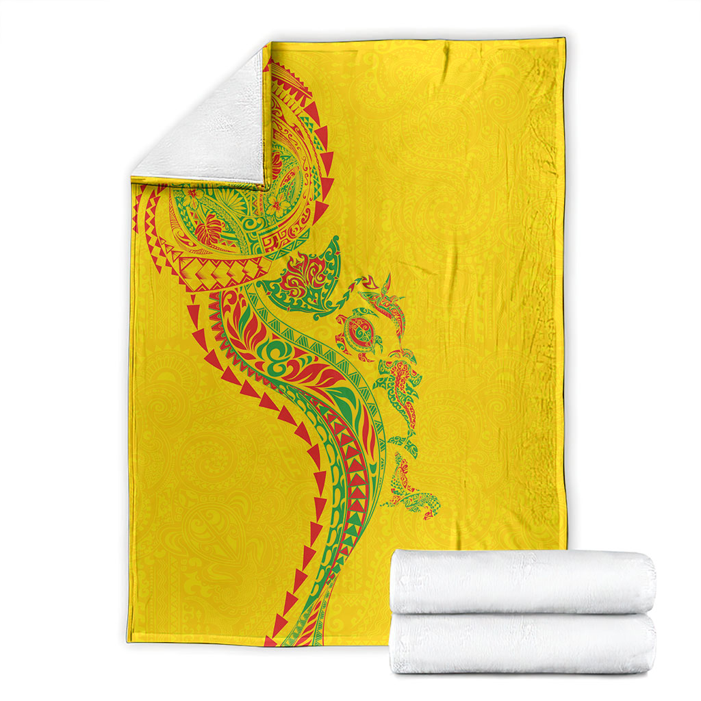 Hawaiian Kakau Tribal Sea Animals Tattoos Blanket Kanaka Maoli Flag Color Inspired LT03 - Polynesian Pride