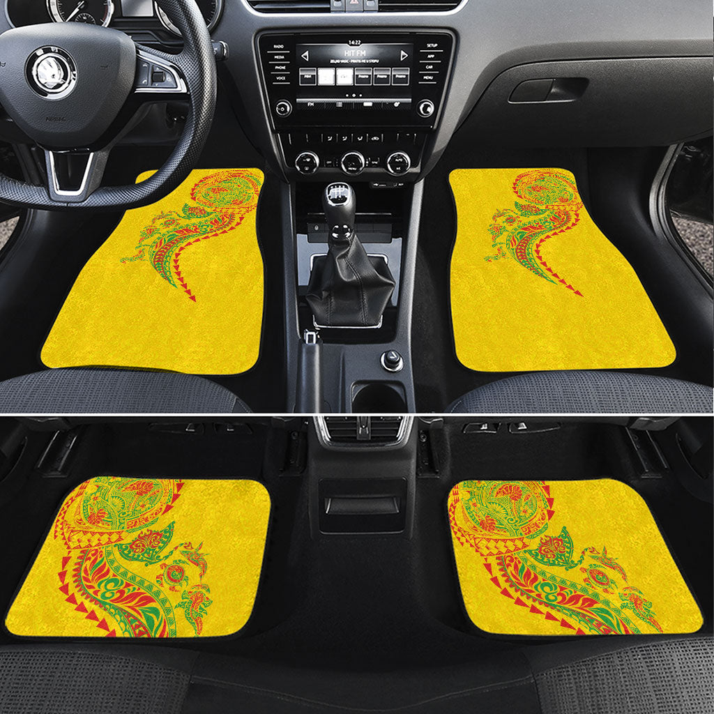 Hawaiian Kakau Tribal Sea Animals Tattoos Car Mats Kanaka Maoli Flag Color Inspired LT03 Set 4pcs Multicolor - Polynesian Pride