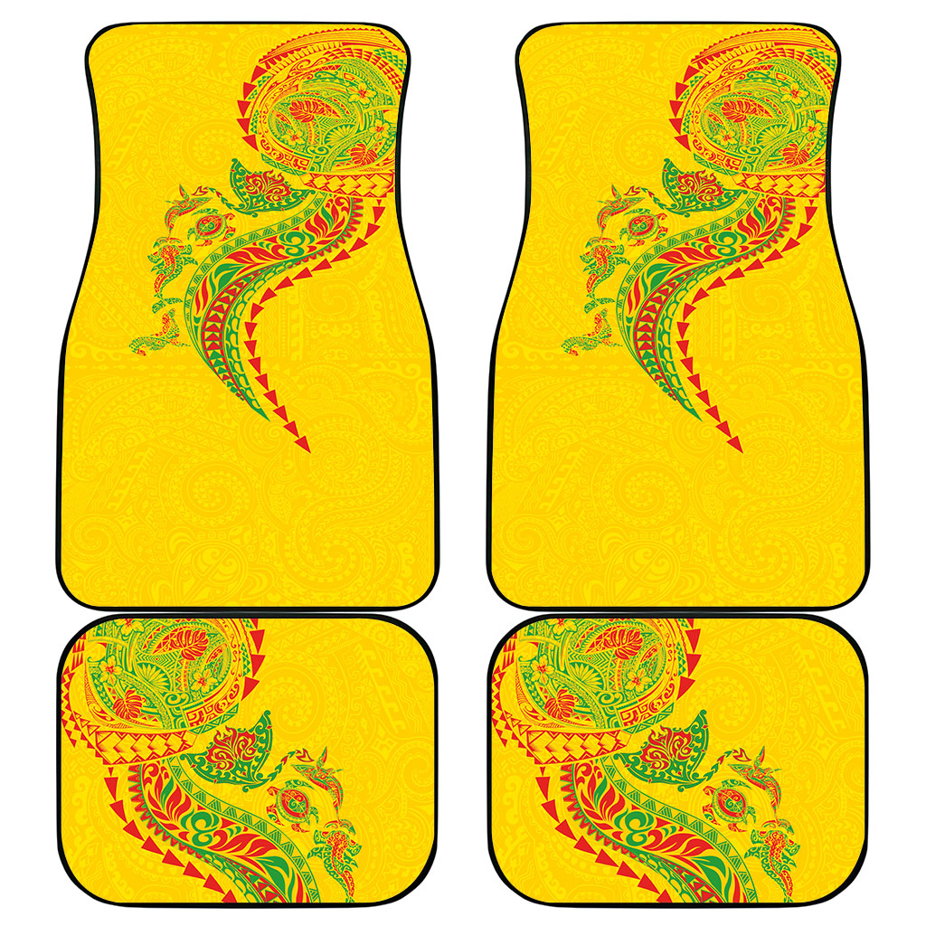 Hawaiian Kakau Tribal Sea Animals Tattoos Car Mats Kanaka Maoli Flag Color Inspired LT03 - Polynesian Pride