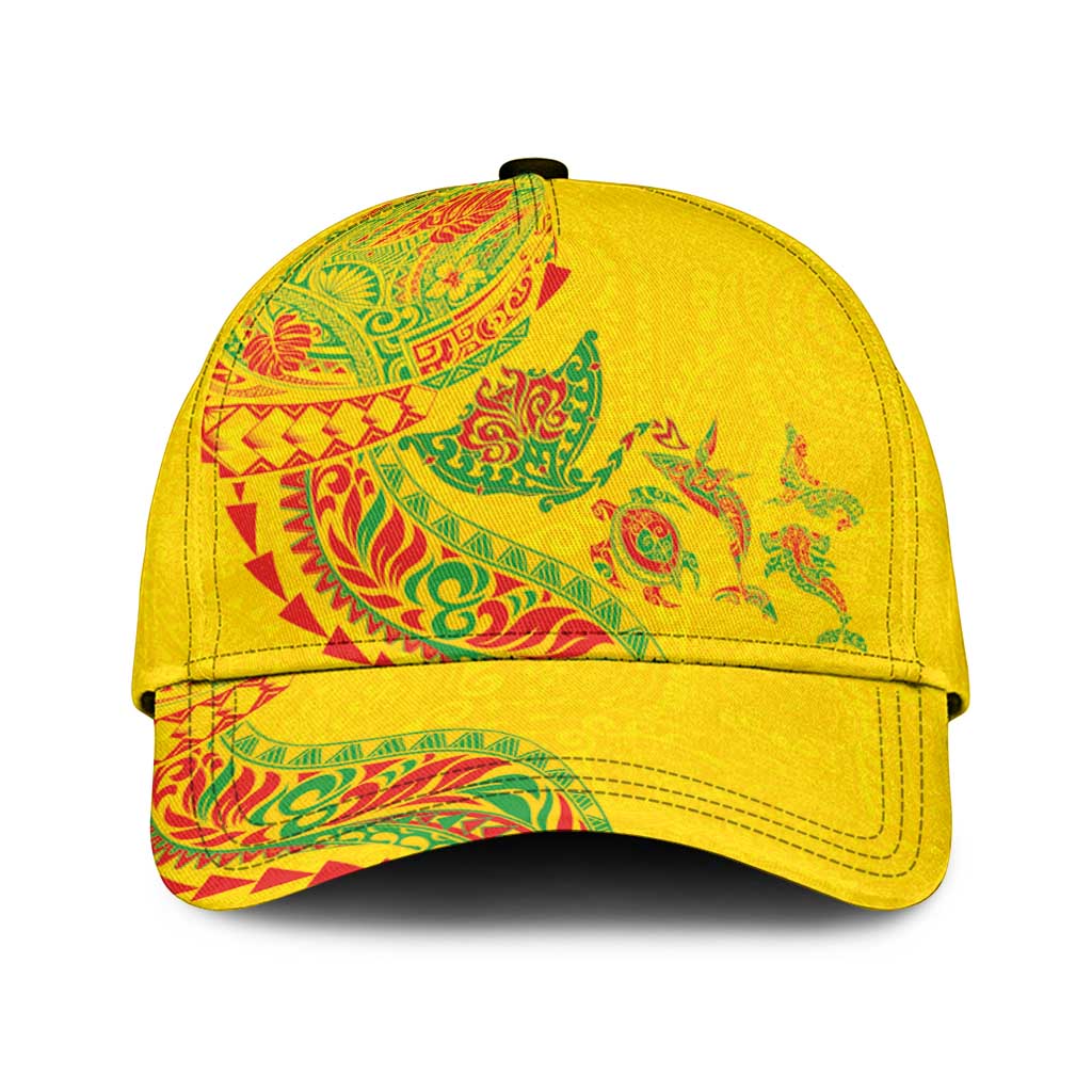 Hawaiian Kakau Tribal Sea Animals Tattoos Classic Cap Kanaka Maoli Flag Color Inspired