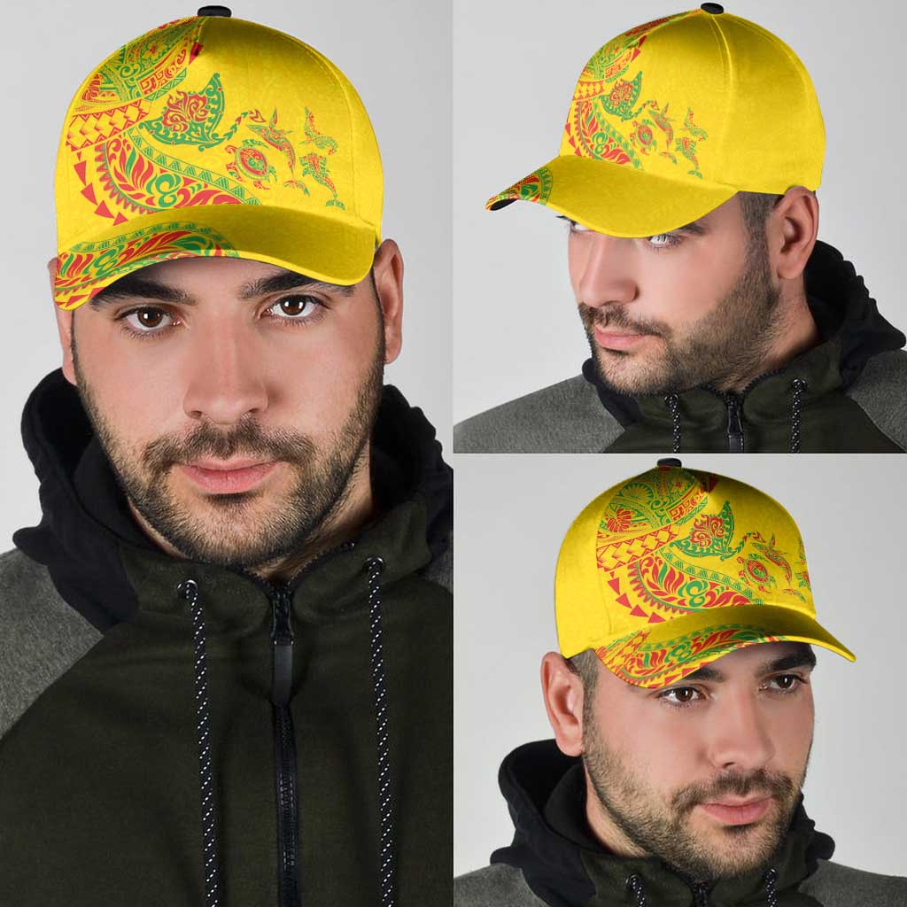 Hawaiian Kakau Tribal Sea Animals Tattoos Classic Cap Kanaka Maoli Flag Color Inspired LT03 - Polynesian Pride