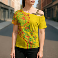 Hawaiian Kakau Tribal Sea Animals Tattoos Cross Shoulder Shirt Kanaka Maoli Flag Color Inspired LT03 - Polynesian Pride