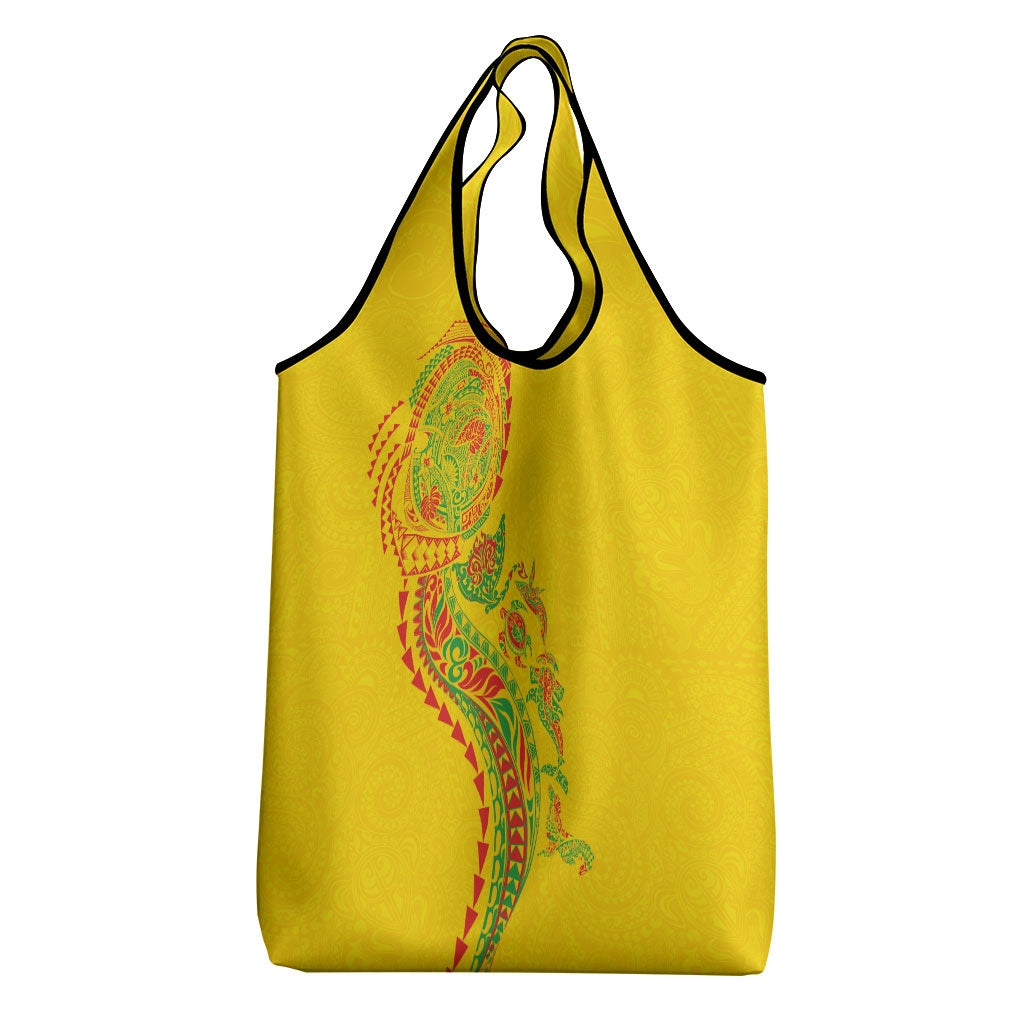 Hawaiian Kakau Tribal Sea Animals Tattoos Grocery Bag Kanaka Maoli Flag Color Inspired LT03 - Polynesian Pride