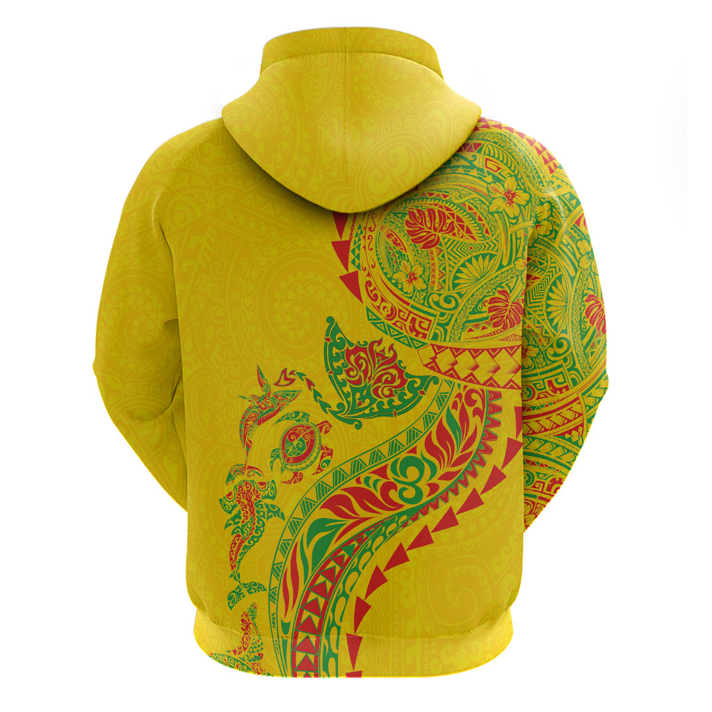 Hawaiian Kakau Tribal Sea Animals Tattoos Hoodie Kanaka Maoli Flag Color Inspired LT03 - Polynesian Pride