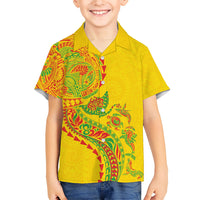 Hawaiian Kakau Tribal Sea Animals Tattoos Kid Hawaiian Shirt Kanaka Maoli Flag Color Inspired LT03 Kid Multicolor - Polynesian Pride