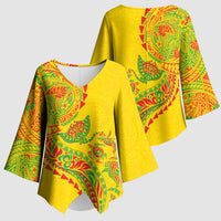 Hawaiian Kakau Tribal Sea Animals Tattoos Kimono Sleeve Blouse Kanaka Maoli Flag Color Inspired LT03 - Polynesian Pride