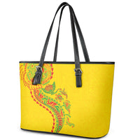 Hawaiian Kakau Tribal Sea Animals Tattoos Leather Tote Bag Kanaka Maoli Flag Color Inspired LT03 - Polynesian Pride