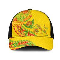 Hawaiian Kakau Tribal Sea Animals Tattoos Mesh Trucker Cap Kanaka Maoli Flag Color Inspired LT03 One Size Black Multicolor - Polynesian Pride