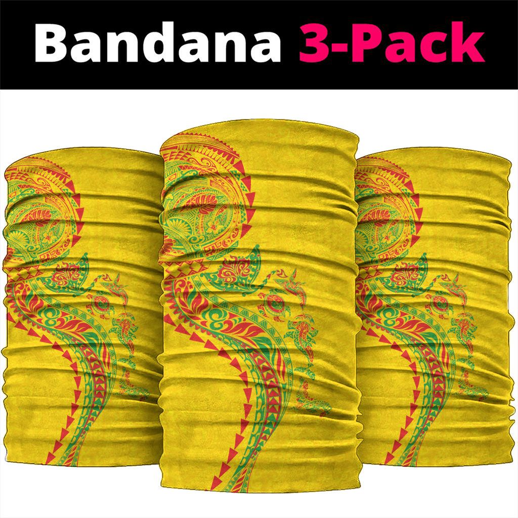 Hawaiian Kakau Tribal Sea Animals Tattoos Neck Gaiter Kanaka Maoli Flag Color Inspired