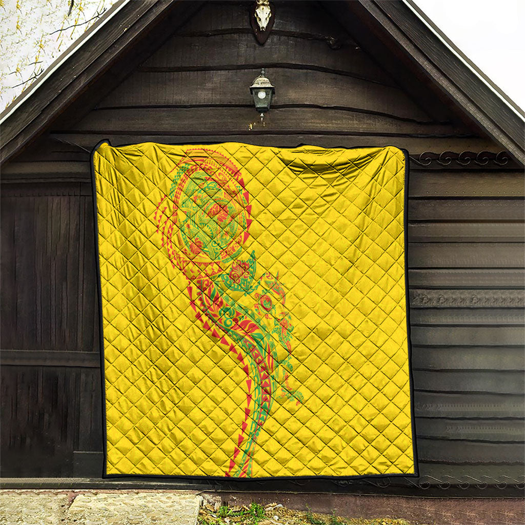 Hawaiian Kakau Tribal Sea Animals Tattoos Quilt Kanaka Maoli Flag Color Inspired LT03 - Polynesian Pride