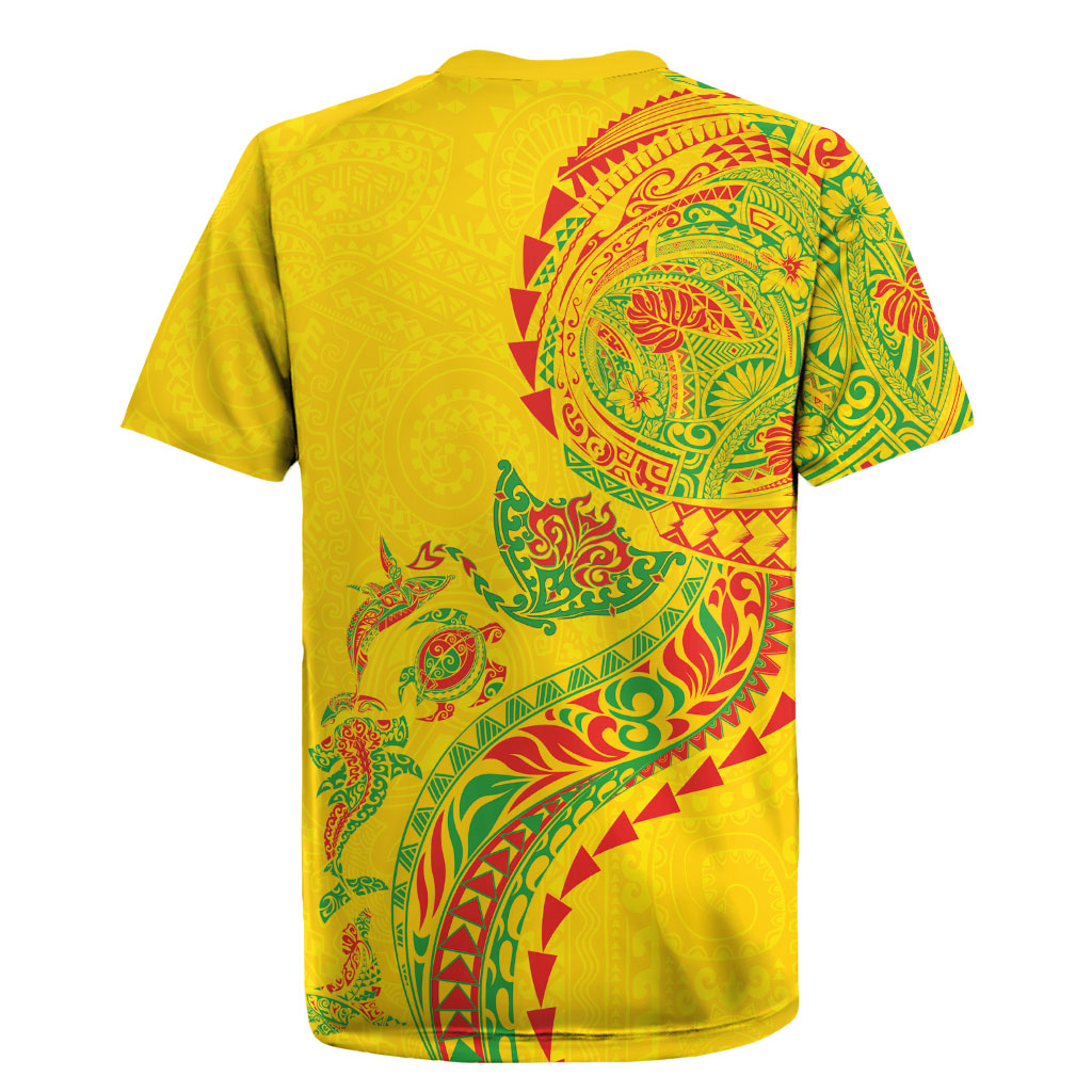 Hawaiian Kakau Tribal Sea Animals Tattoos Rugby Jersey Kanaka Maoli Flag Color Inspired LT03 - Polynesian Pride