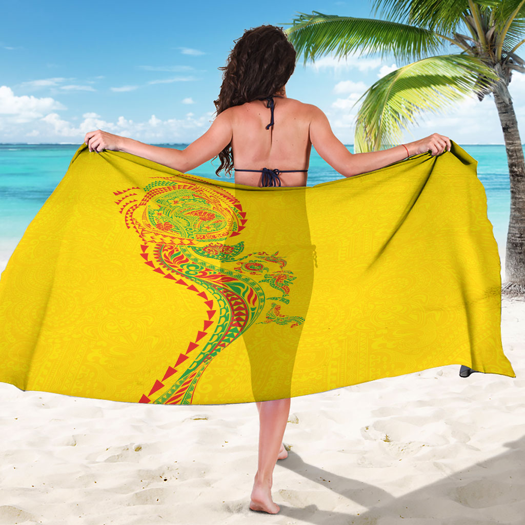 Hawaiian Kakau Tribal Sea Animals Tattoos Sarong Kanaka Maoli Flag Color Inspired LT03 - Polynesian Pride