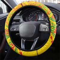 Hawaiian Kakau Tribal Sea Animals Tattoos Steering Wheel Cover Kanaka Maoli Flag Color Inspired LT03 - Polynesian Pride