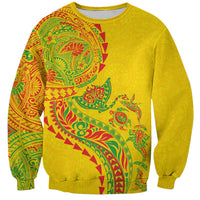 Hawaiian Kakau Tribal Sea Animals Tattoos Sweatshirt Kanaka Maoli Flag Color Inspired LT03 Unisex Multicolor - Polynesian Pride