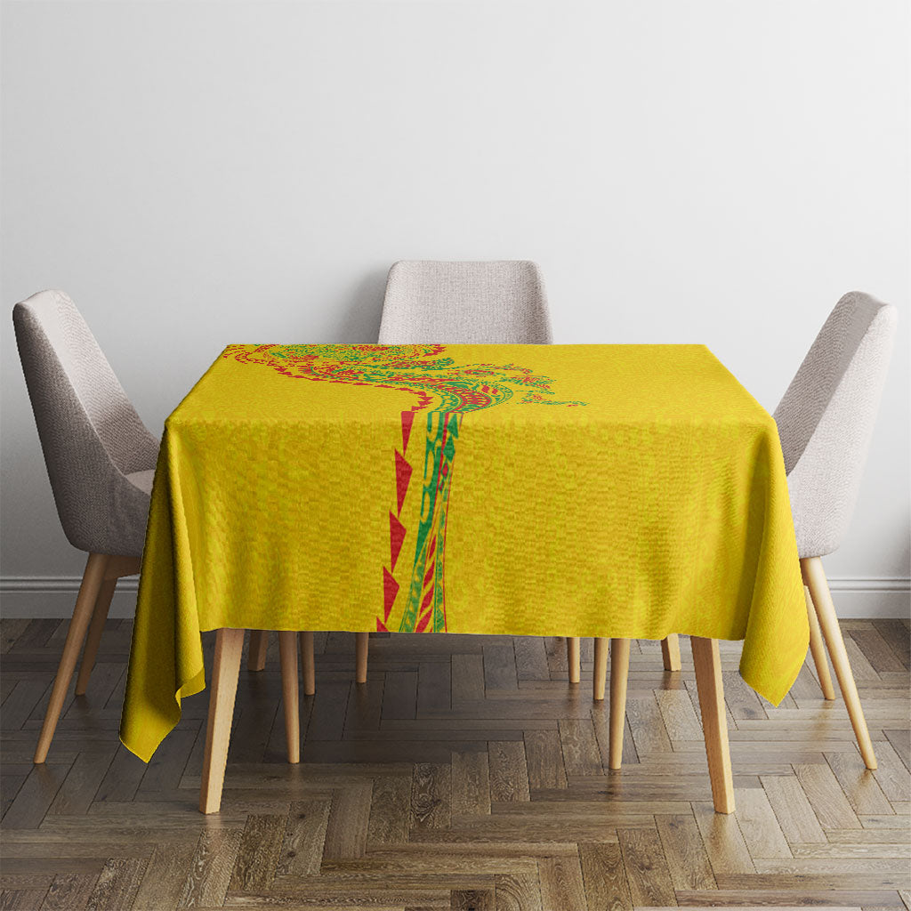 Hawaiian Kakau Tribal Sea Animals Tattoos Tablecloth Kanaka Maoli Flag Color Inspired LT03 - Polynesian Pride