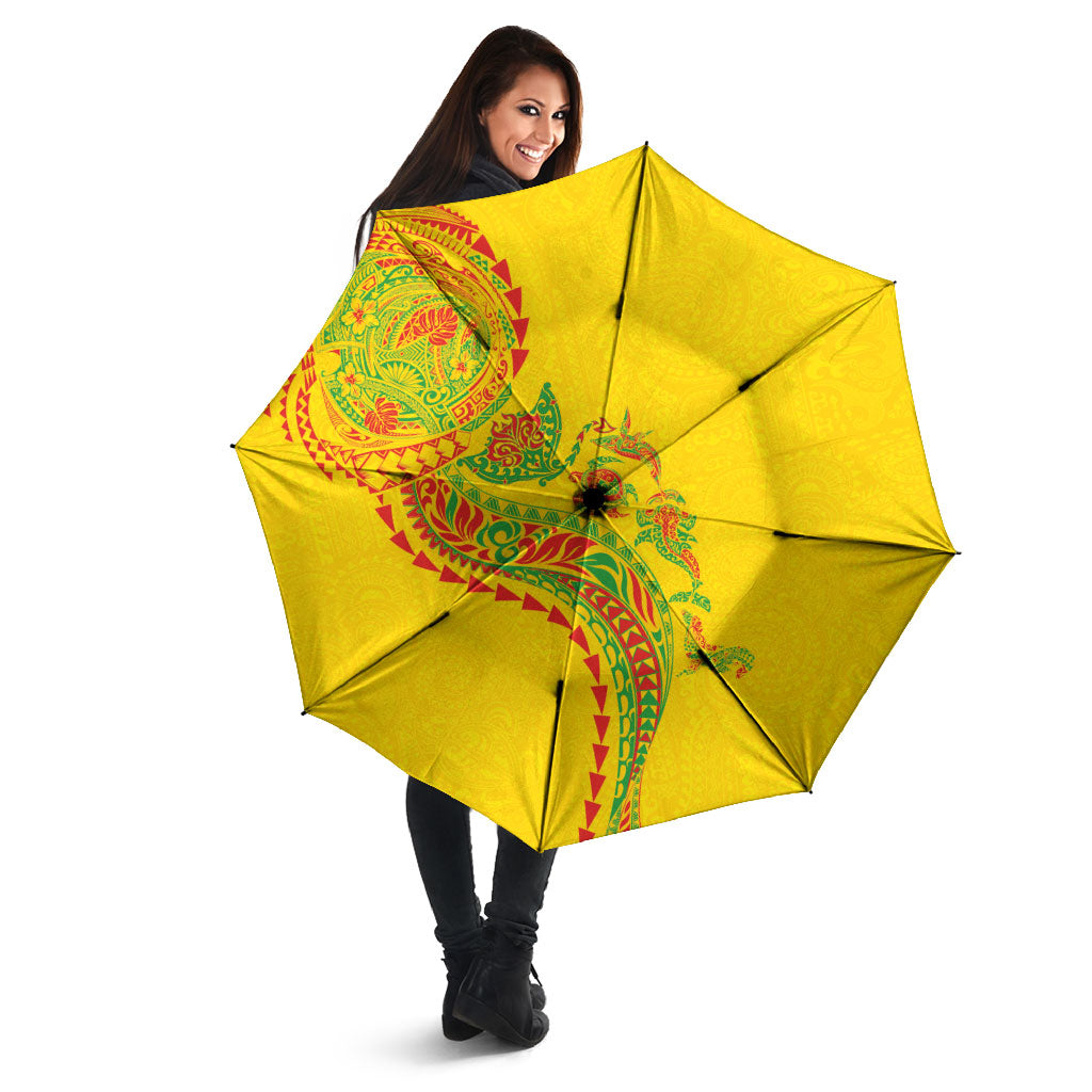 Hawaiian Kakau Tribal Sea Animals Tattoos Umbrella Kanaka Maoli Flag Color Inspired LT03 - Polynesian Pride