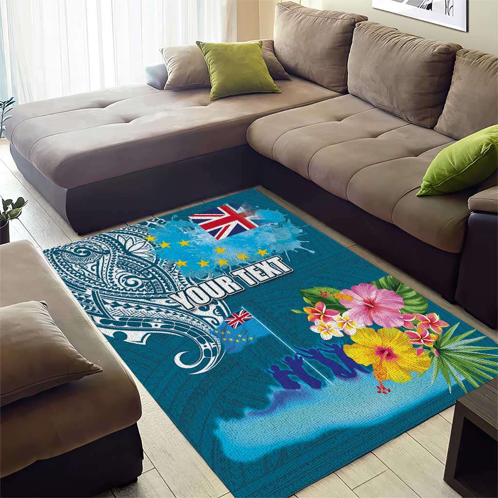 Personalised Tuvalu Independence Day Area Rug Tuvaluan Tribal Flag Style