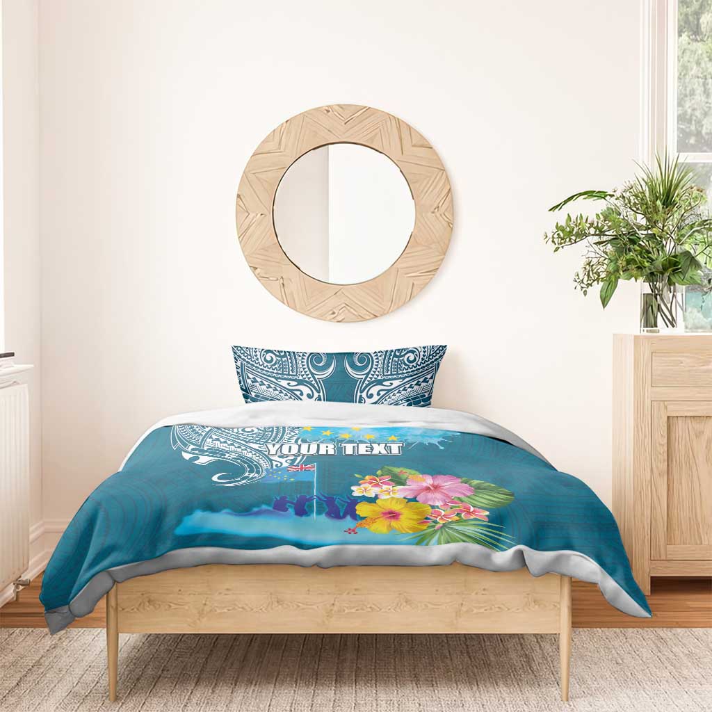 Personalised Tuvalu Independence Day Bedding Set Tuvaluan Tribal Flag Style
