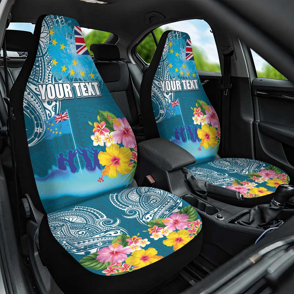 Personalised Tuvalu Independence Day Car Seat Cover Tuvaluan Tribal Flag Style