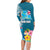 Personalised Tuvalu Independence Day Family Matching Long Sleeve Bodycon Dress and Hawaiian Shirt Tuvaluan Tribal Flag Style