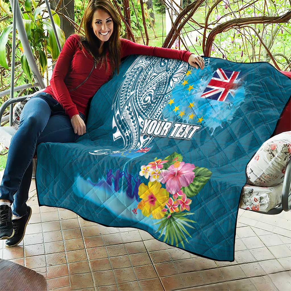 Personalised Tuvalu Independence Day Quilt Tuvaluan Tribal Flag Style