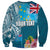 Personalised Tuvalu Independence Day Sweatshirt Tuvaluan Tribal Flag Style