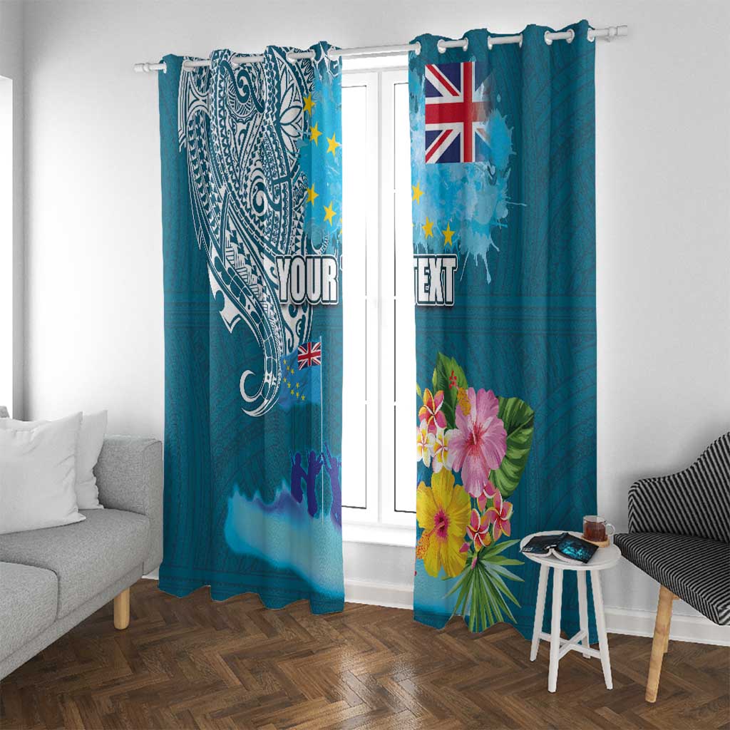 Personalised Tuvalu Independence Day Window Curtain Tuvaluan Tribal Flag Style