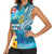 Personalised Tuvalu Independence Day Women Sleeveless Polo Shirt Tuvaluan Tribal Flag Style