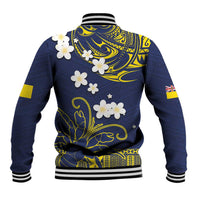 Niue Independence Day Baseball Jacket Hiapo Pattern Fiti Pua and Uga