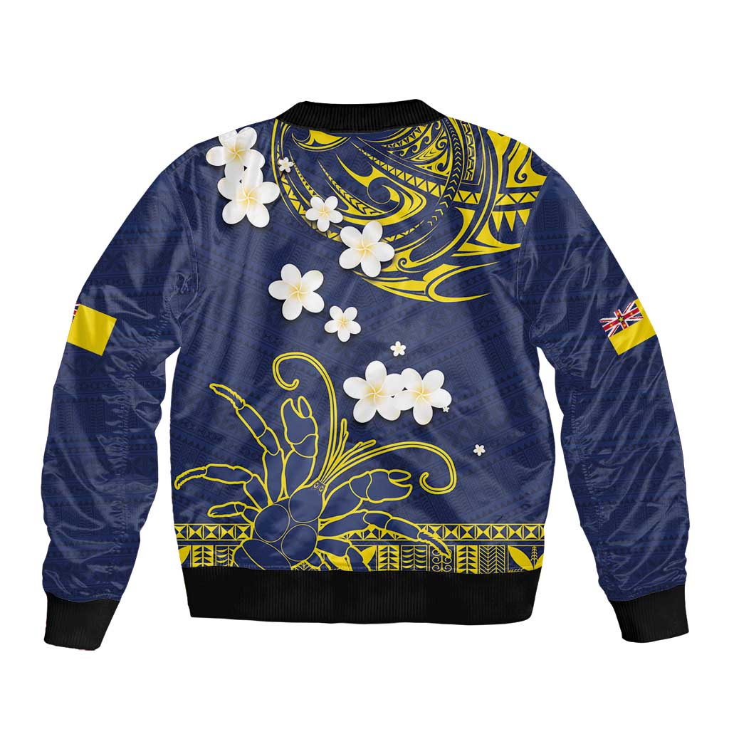 Niue Independence Day Bomber Jacket Hiapo Pattern Fiti Pua and Uga