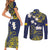 Niue Independence Day Couples Matching Short Sleeve Bodycon Dress and Long Sleeve Button Shirt Hiapo Pattern Fiti Pua and Uga