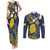 Niue Independence Day Couples Matching Tank Maxi Dress and Long Sleeve Button Shirt Hiapo Pattern Fiti Pua and Uga