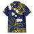 Niue Independence Day Family Matching Short Sleeve Bodycon Dress and Hawaiian Shirt Hiapo Pattern Fiti Pua and Uga