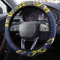 Niue Independence Day Steering Wheel Cover Hiapo Pattern Fiti Pua and Uga
