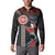 Hawaii and Japanese Together Button Sweatshirt Koi Fish and Kakau Pattern