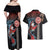 Hawaii and Japanese Together Couples Matching Off Shoulder Maxi Dress and Hawaiian Shirt Koi Fish and Kakau Pattern