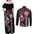 Hawaii and Japanese Together Couples Matching Off Shoulder Maxi Dress and Long Sleeve Button Shirt Koi Fish and Kakau Pattern