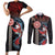 Hawaii and Japanese Together Couples Matching Short Sleeve Bodycon Dress and Long Sleeve Button Shirt Koi Fish and Kakau Pattern