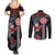 Hawaii and Japanese Together Couples Matching Summer Maxi Dress and Long Sleeve Button Shirt Koi Fish and Kakau Pattern