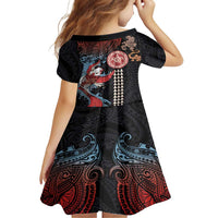 Hawaii and Japanese Together Family Matching Tank Maxi Dress and Hawaiian Shirt Koi Fish and Kakau Pattern