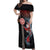 Hawaii and Japanese Together Off Shoulder Maxi Dress Koi Fish and Kakau Pattern