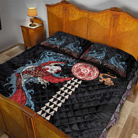 Hawaii and Japanese Together Quilt Bed Set Koi Fish and Kakau Pattern