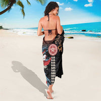 Hawaii and Japanese Together Sarong Koi Fish and Kakau Pattern