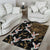 Hawaii and Japanese Together Area Rug Cranes Birds with Kakau Pattern