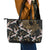 Hawaii and Japanese Together Leather Tote Bag Cranes Birds with Kakau Pattern