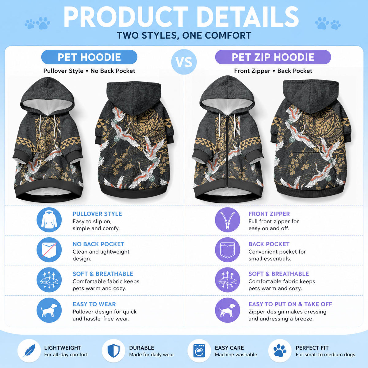 Hawaii and Japanese Together Pet Hoodie LT03 - Polynesian Pride