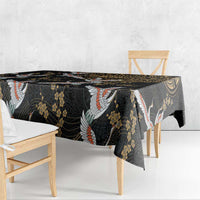 Hawaii and Japanese Together Tablecloth Cranes Birds with Kakau Pattern