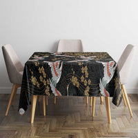 Hawaii and Japanese Together Tablecloth Cranes Birds with Kakau Pattern