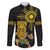 Hawaii and Philippines Together Family Matching Off Shoulder Short Dress and Hawaiian Shirt Warrior Tiki Mask and Filipino Sun Polynesian Style